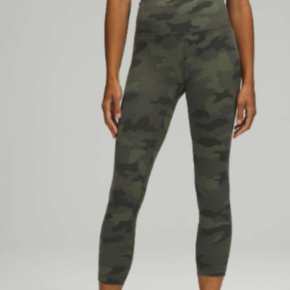 lululemon athletica Pants - Women's Wunder Train High-Rise Tight 25" Camo Green - Size 8